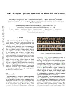 ILSH: The Imperial Light-Stage Head Dataset for Human Head View
  Synthesis