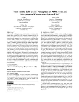 From Text to Self: Users' Perceptions of Potential of AI on
  Interpersonal Communication and Self
