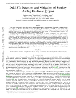 DeMiST: Detection and Mitigation of Stealthy Analog Hardware Trojans