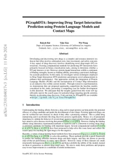 PGraphDTA: Improving Drug Target Interaction Prediction using Protein
  Language Models and Contact Maps