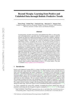 Beyond Myopia: Learning from Positive and Unlabeled Data through
  Holistic Predictive Trends