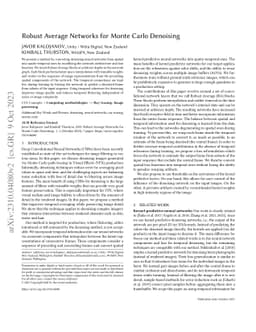 Robust Average Networks for Monte Carlo Denoising