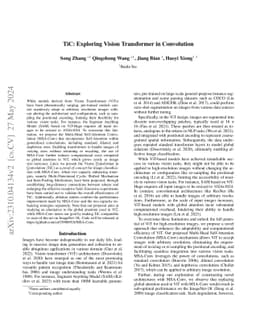 TiC: Exploring Vision Transformer in Convolution