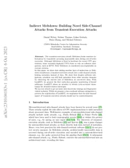 Indirect Meltdown: Building Novel Side-Channel Attacks from
  Transient-Execution Attacks