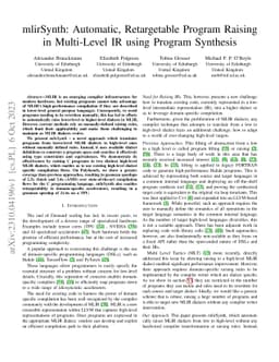 mlirSynth: Automatic, Retargetable Program Raising in Multi-Level IR
  using Program Synthesis