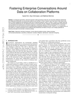 Fostering Enterprise Conversations Around Data on Collaboration
  Platforms