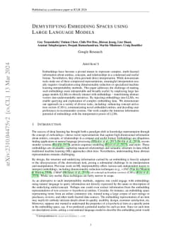 Demystifying Embedding Spaces using Large Language Models