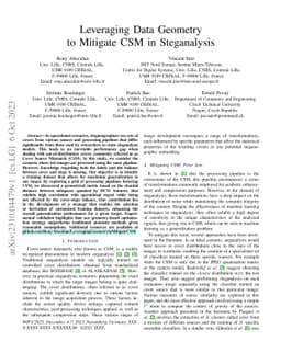 Leveraging Data Geometry to Mitigate CSM in Steganalysis