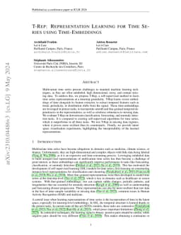 T-Rep: Representation Learning for Time Series using Time-Embeddings