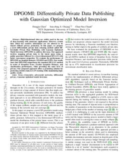 DPGOMI: Differentially Private Data Publishing with Gaussian Optimized
  Model Inversion