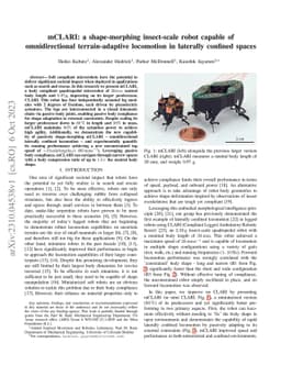 mCLARI: a shape-morphing insect-scale robot capable of omnidirectional
  terrain-adaptive locomotion in laterally confined spaces