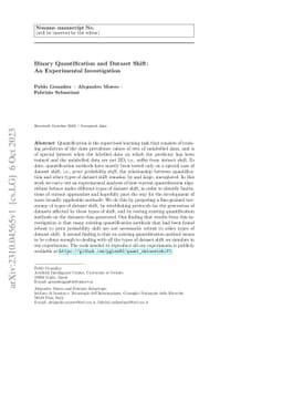 Binary Quantification and Dataset Shift: An Experimental Investigation