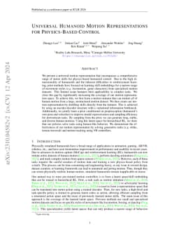 Universal Humanoid Motion Representations for Physics-Based Control