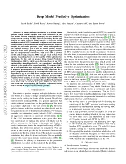 Deep Model Predictive Optimization