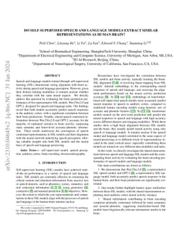Do self-supervised speech and language models extract similar
  representations as human brain?