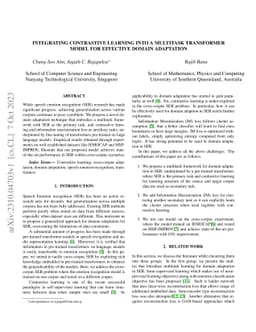 Integrating Contrastive Learning into a Multitask Transformer Model for
  Effective Domain Adaptation