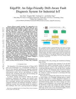EdgeFD: An Edge-Friendly Drift-Aware Fault Diagnosis System for
  Industrial IoT