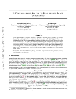 A Comprehensive Survey on Deep Neural Image Deblurring
