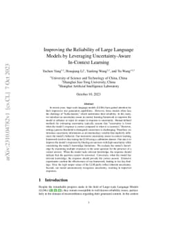 Improving the Reliability of Large Language Models by Leveraging
  Uncertainty-Aware In-Context Learning
