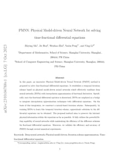 PMNN:Physical Model-driven Neural Network for solving time-fractional
  differential equations