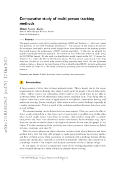 Comparative study of multi-person tracking methods