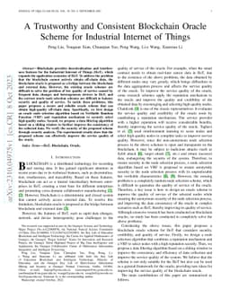 A Trustworthy and Consistent Blockchain Oracle Scheme for Industrial
  Internet of Things