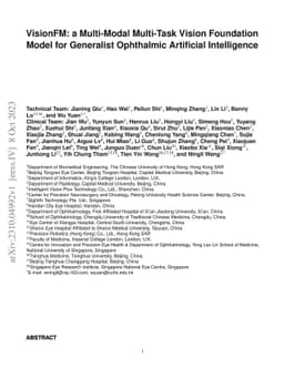 VisionFM: a Multi-Modal Multi-Task Vision Foundation Model for
  Generalist Ophthalmic Artificial Intelligence