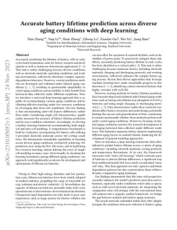 Accurate battery lifetime prediction across diverse aging conditions
  with deep learning