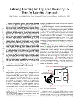Lifelong Learning for Fog Load Balancing: A Transfer Learning Approach