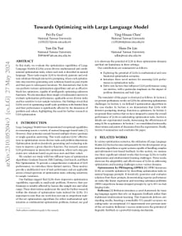 Towards Optimizing with Large Language Models