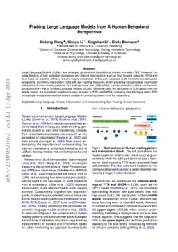Probing Large Language Models from A Human Behavioral Perspective