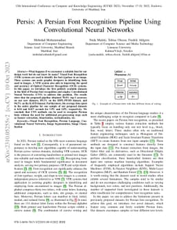 Persis: A Persian Font Recognition Pipeline Using Convolutional Neural
  Networks
