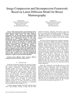 Image Compression and Decompression Framework Based on Latent Diffusion
  Model for Breast Mammography