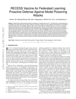 RECESS Vaccine for Federated Learning: Proactive Defense Against Model
  Poisoning Attacks
