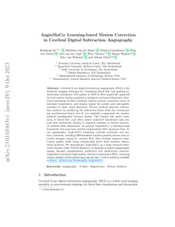 AngioMoCo: Learning-based Motion Correction in Cerebral Digital
  Subtraction Angiography