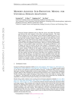 Memory-Assisted Sub-Prototype Mining for Universal Domain Adaptation