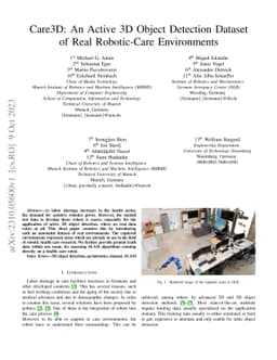 Care3D: An Active 3D Object Detection Dataset of Real Robotic-Care
  Environments