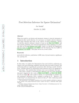 Post-Selection Inference for Sparse Estimation