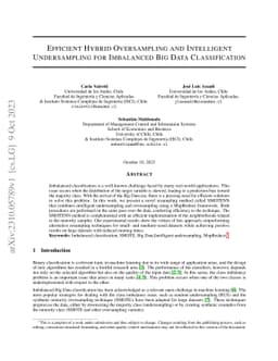 Efficient Hybrid Oversampling and Intelligent Undersampling for
  Imbalanced Big Data Classification