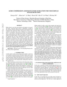 Audio compression-assisted feature extraction for voice replay attack
  detection