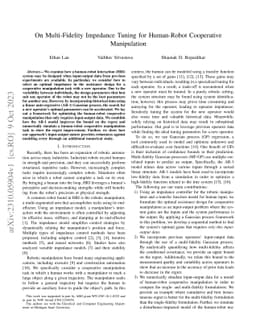 On Multi-Fidelity Impedance Tuning for Human-Robot Cooperative
  Manipulation
