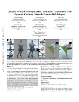 Drivable Avatar Clothing: Faithful Full-Body Telepresence with Dynamic
  Clothing Driven by Sparse RGB-D Input