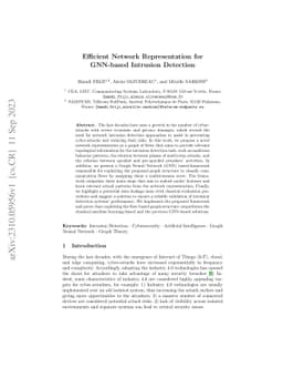 Efficient Network Representation for GNN-based Intrusion Detection