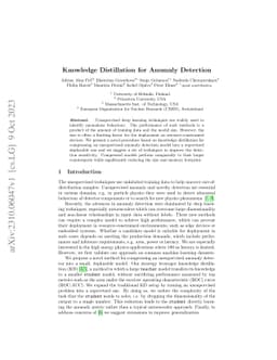 Knowledge Distillation for Anomaly Detection