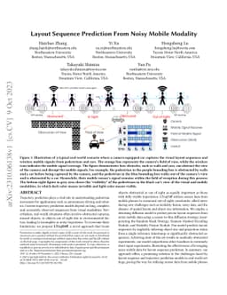 Layout Sequence Prediction From Noisy Mobile Modality