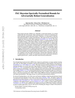 PAC-Bayesian Spectrally-Normalized Bounds for Adversarially Robust
  Generalization