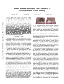 Motion Memory: Leveraging Past Experiences to Accelerate Future Motion
  Planning