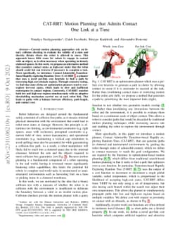CAT-RRT: Motion Planning that Admits Contact One Link at a Time
