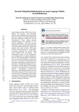 Towards Mitigating Hallucination in Large Language Models via
  Self-Reflection