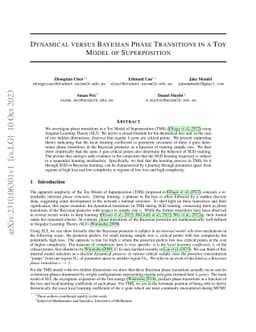 Dynamical versus Bayesian Phase Transitions in a Toy Model of
  Superposition